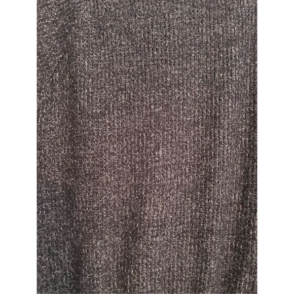 Anthropologie Rocio Surplice Faux Wrap Top Dark Gray Ribbed Knit Long Sleeve M - Picture 7 of 10